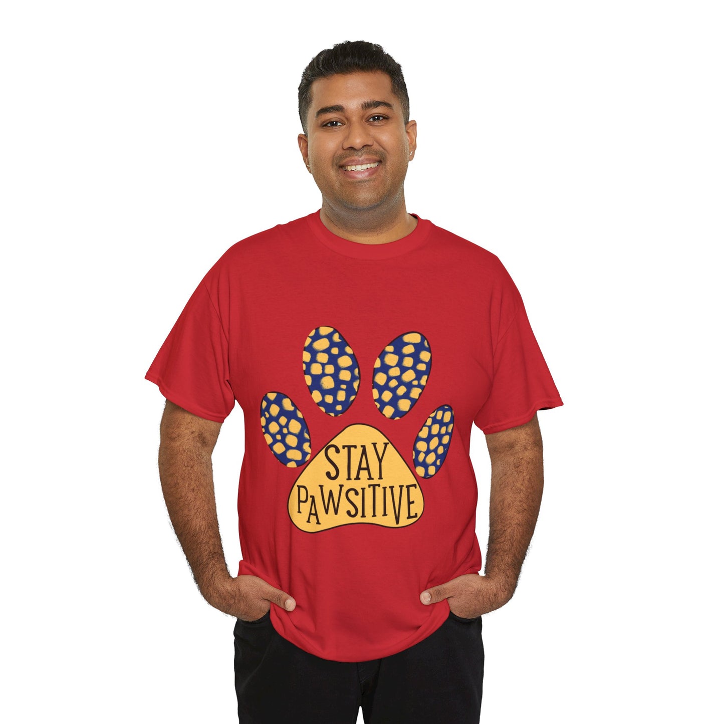 Stay Pawsitive Unisex Heavy Cotton Tee