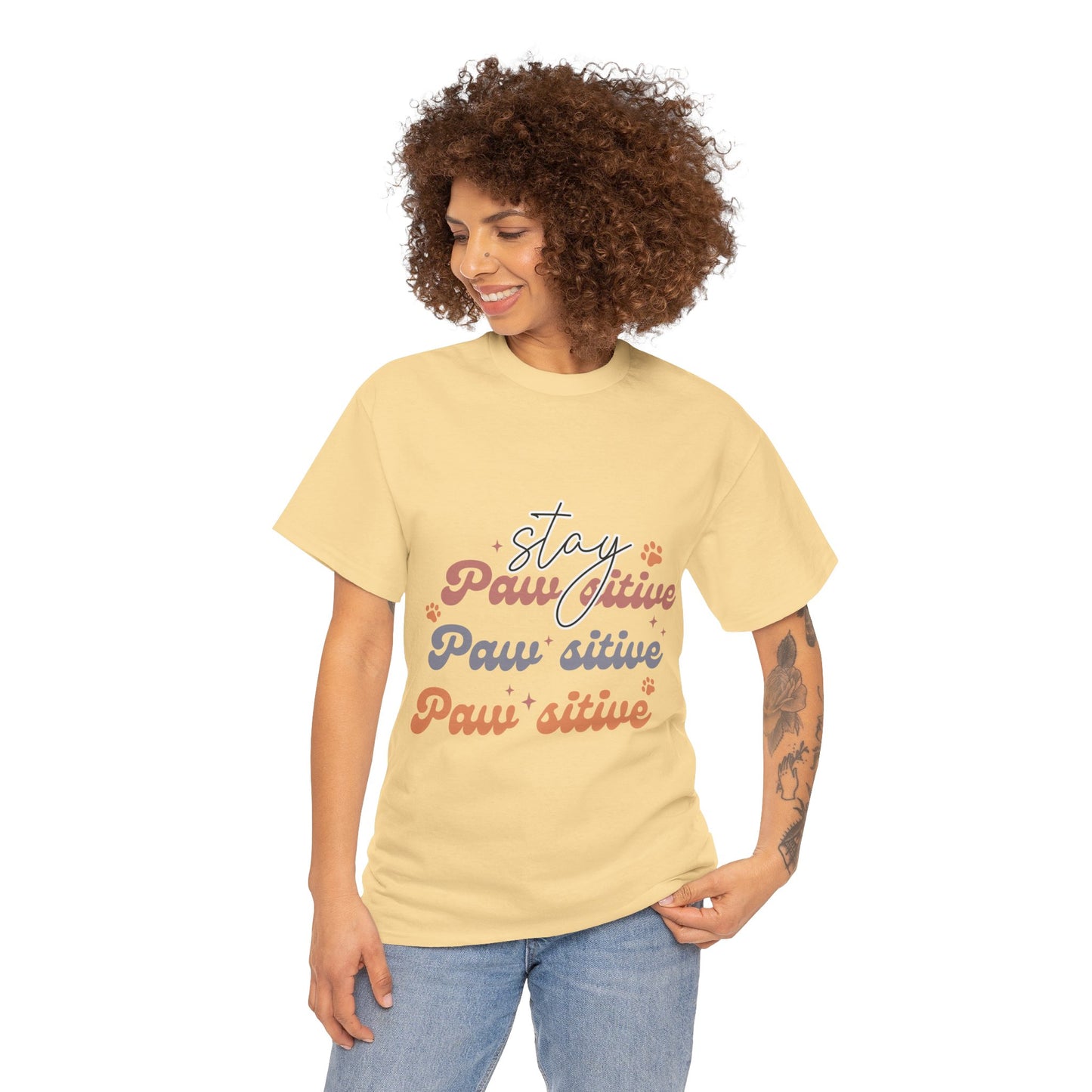 Stay Paw Sitive Unisex Heavy Cotton Tee