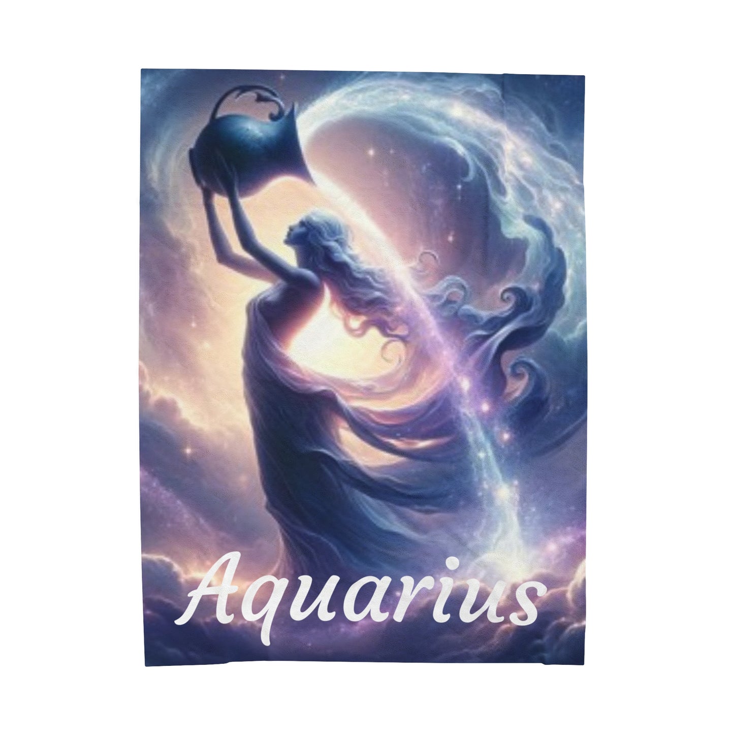 Aquarius Zodiac Sign Velveteen Plush Blanket