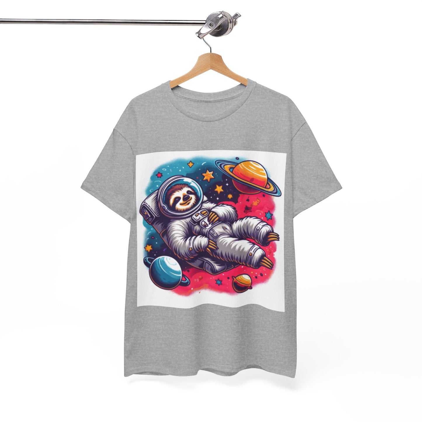 Sloth In Space Unisex Heavy Cotton Tee