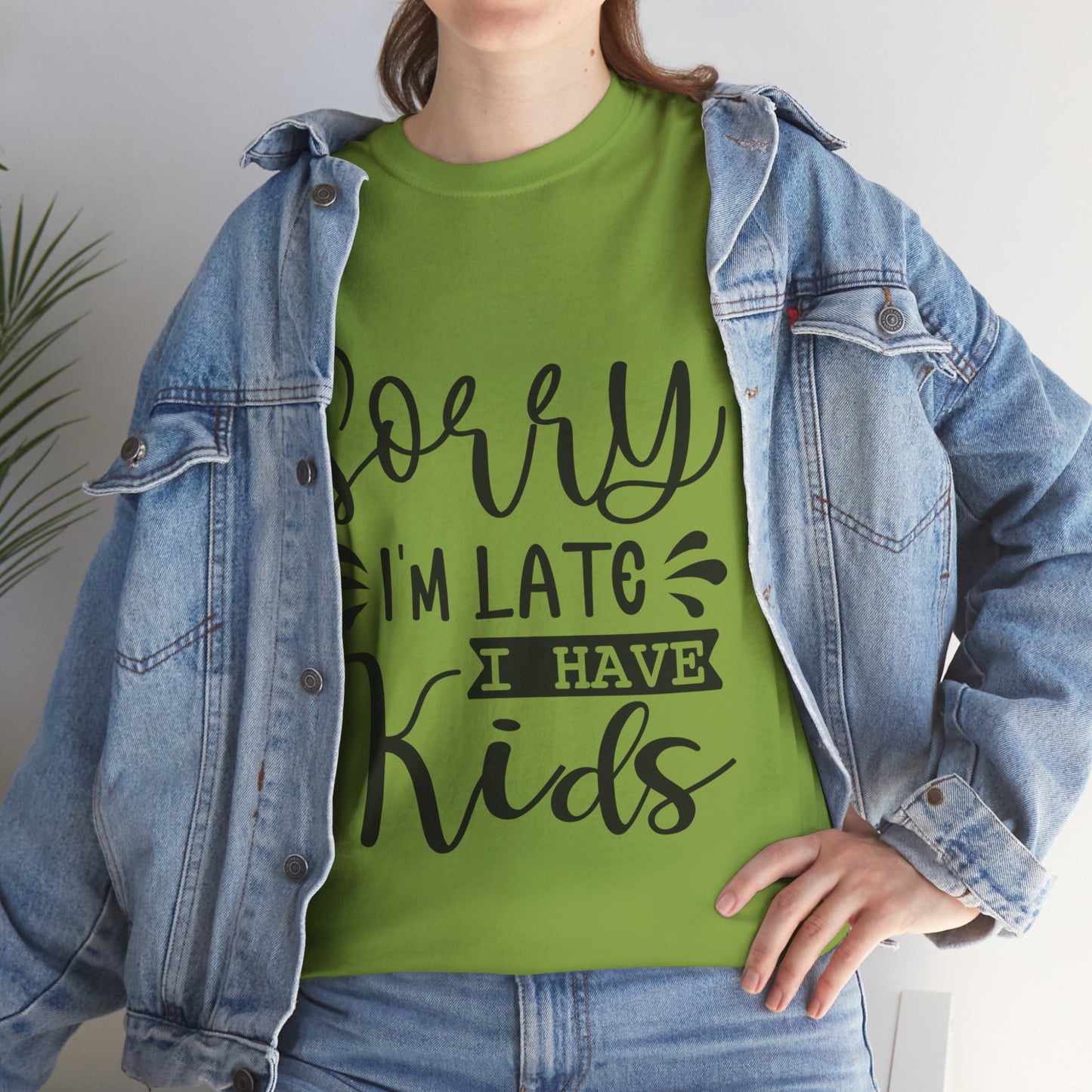 Sorry I'm Late I have Kids Unisex Heavy Cotton Tee