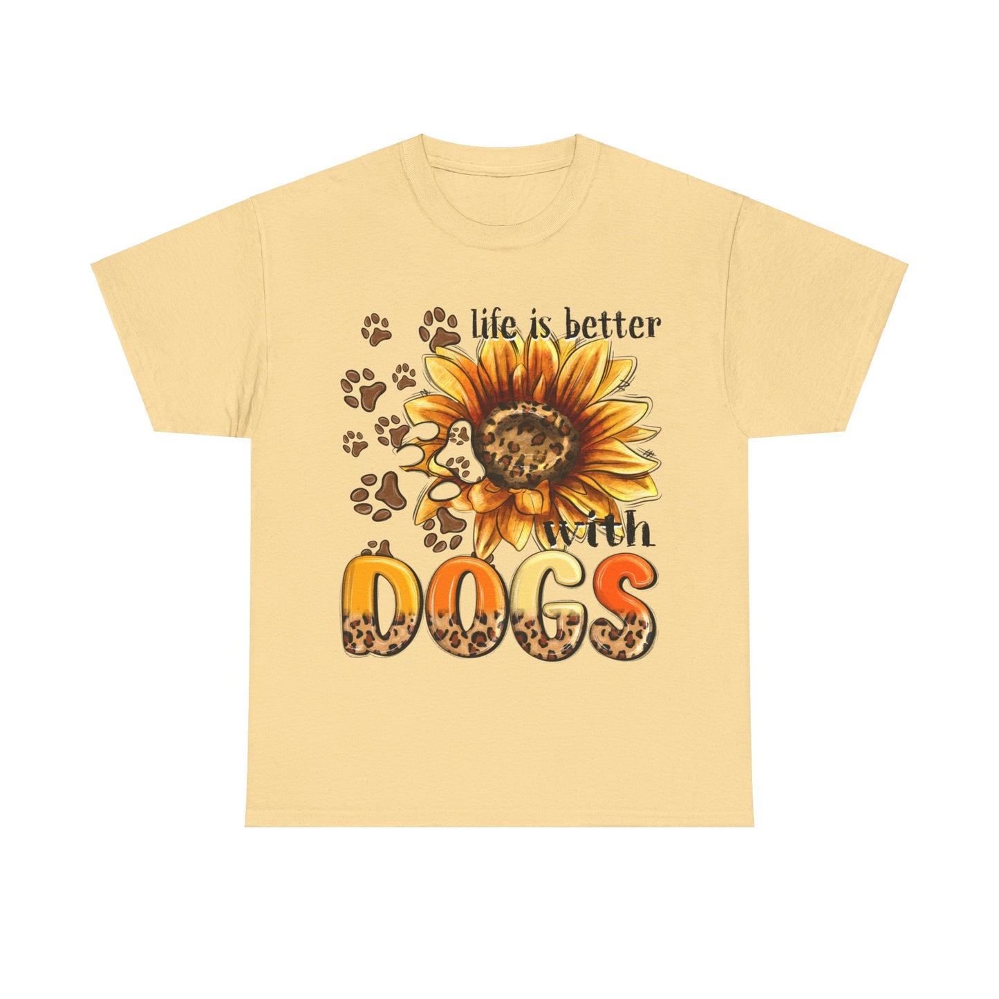 Life Is Better With Dogs Unisex Heavy Cotton Tee