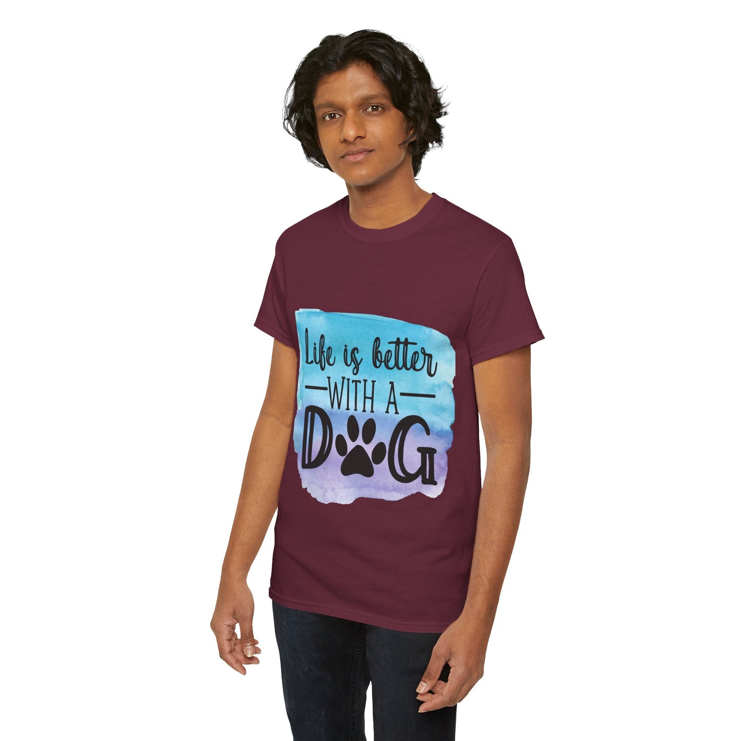 Life Is Better With A Dog Unisex Heavy Cotton Tee