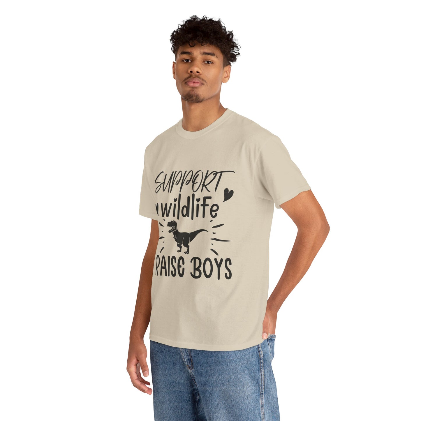 Support Wildlife Raise Boys Unisex Heavy Cotton Tee