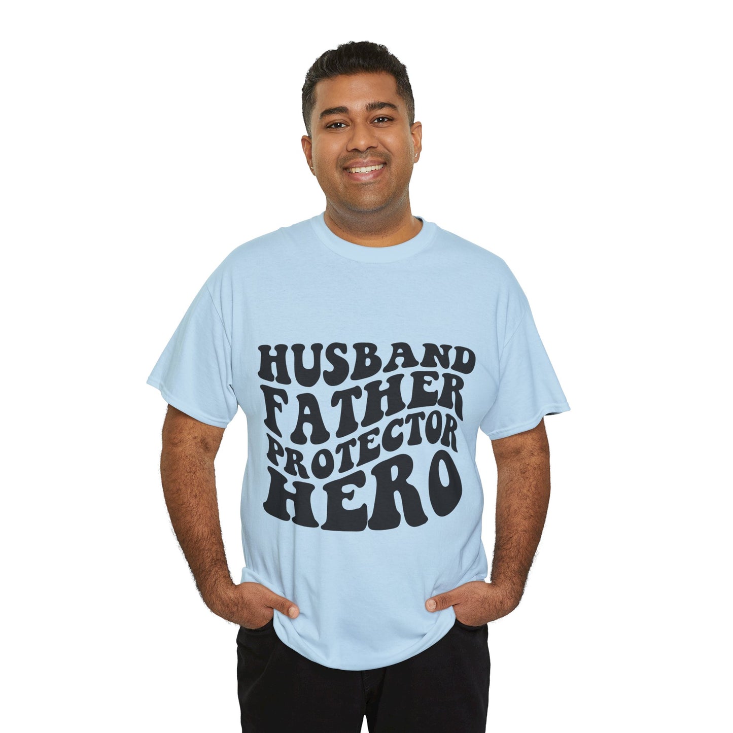 Husband Father Protector Hero Unisex Heavy Cotton Tee