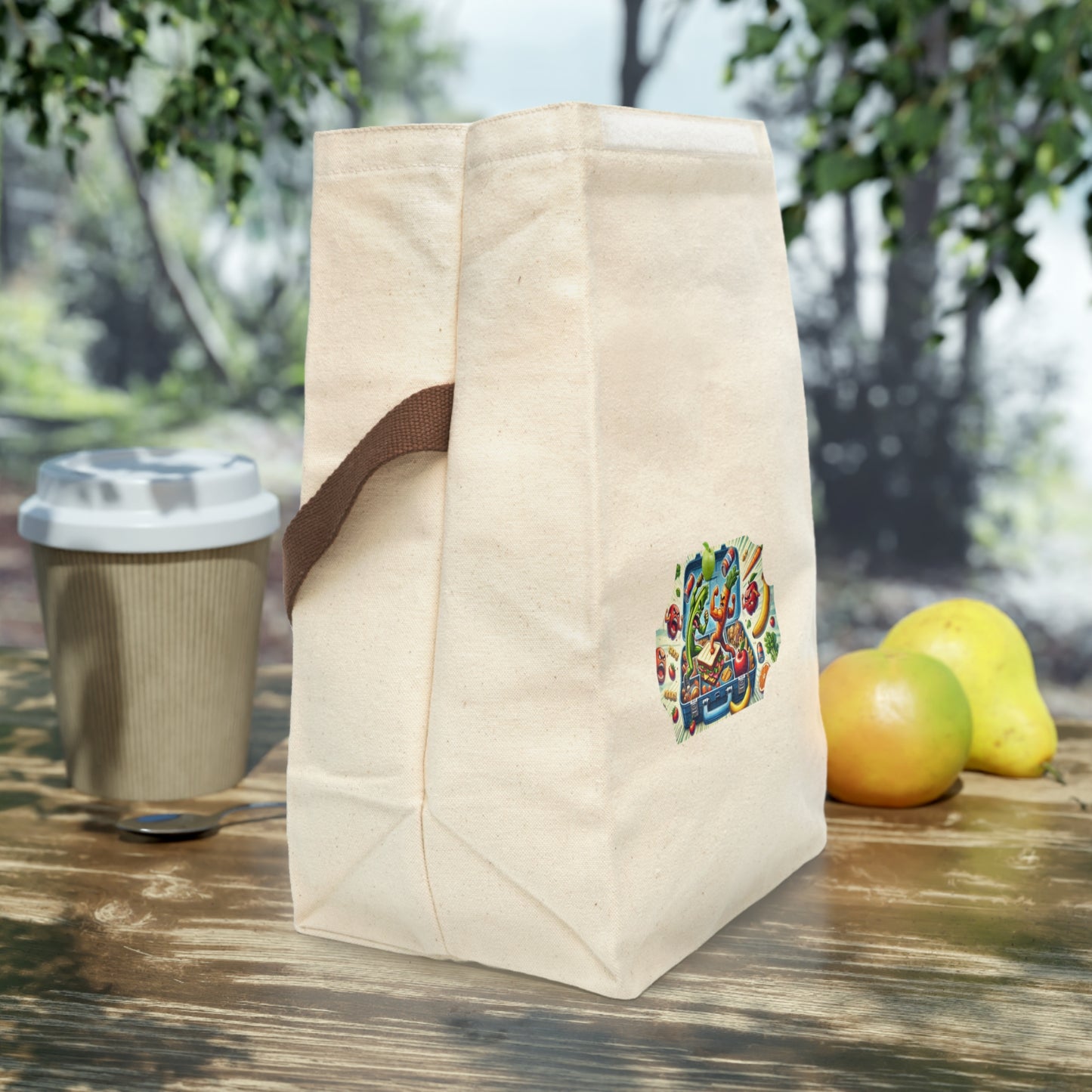 Lunch Time Brawl Canvas Lunch Bag With Strap