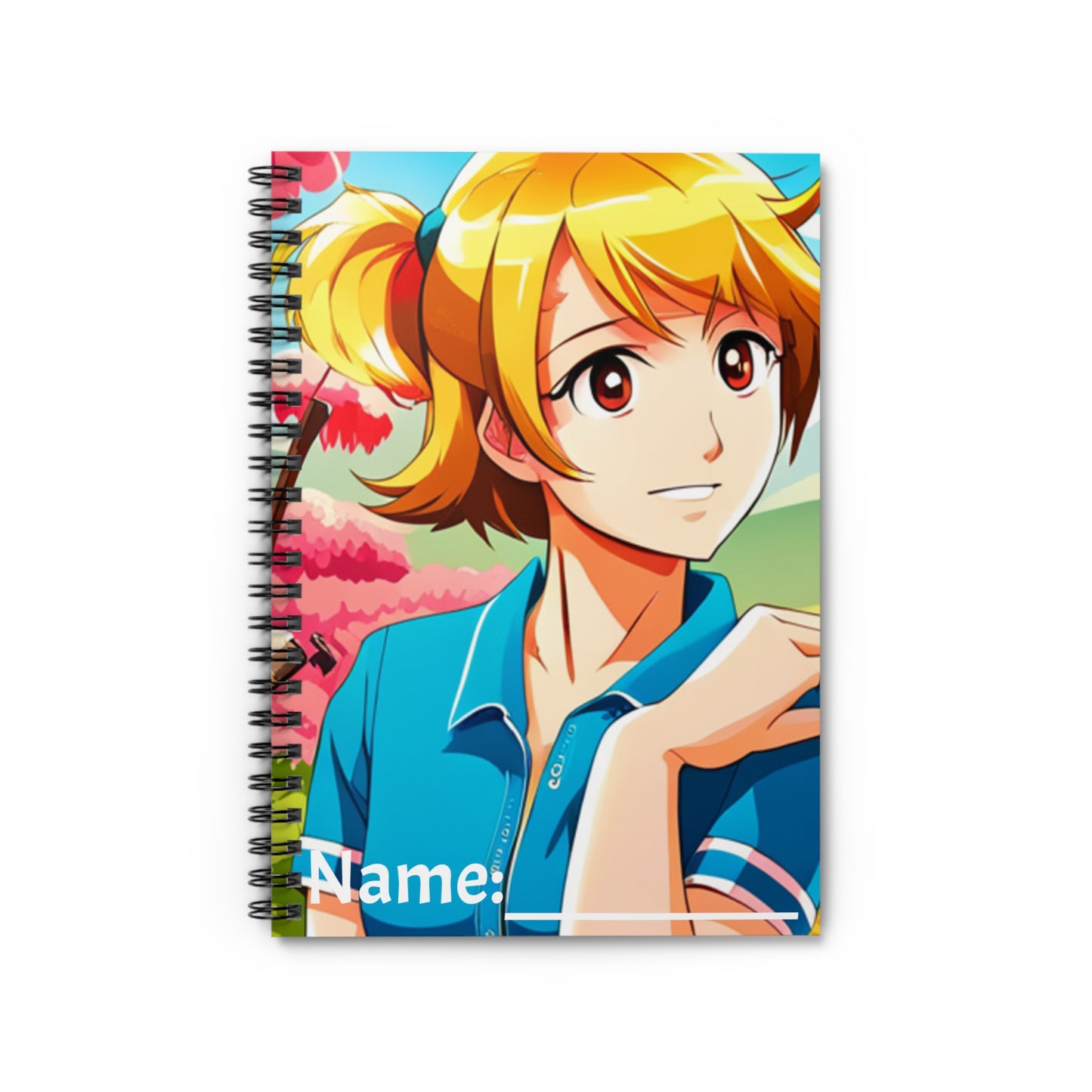 Anime Girl Spiral Notebook - Ruled Line