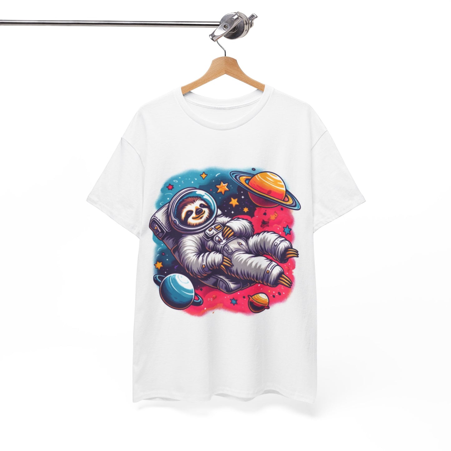 Sloth In Space Unisex Heavy Cotton Tee