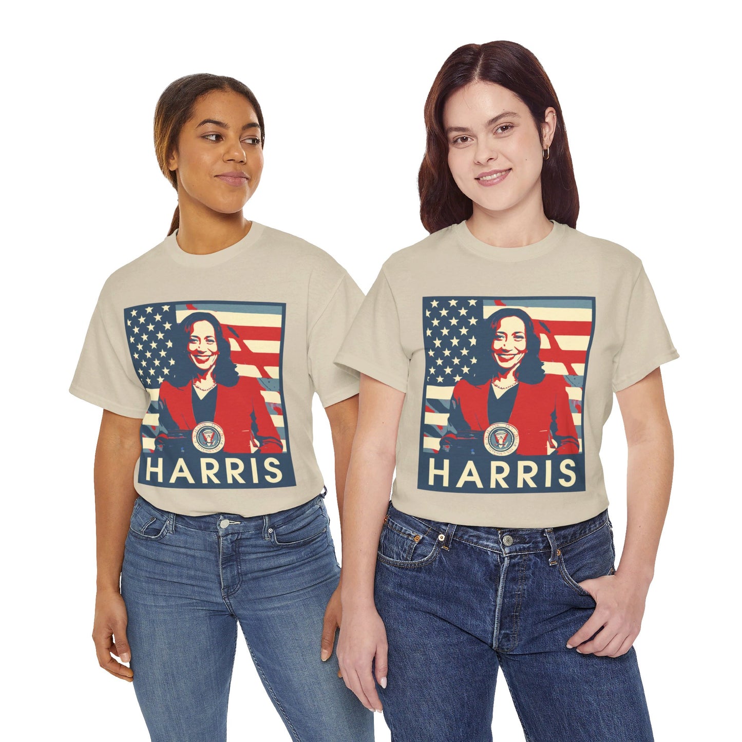 Kamala Harris American Flag Unisex Heavy Cotton Tee