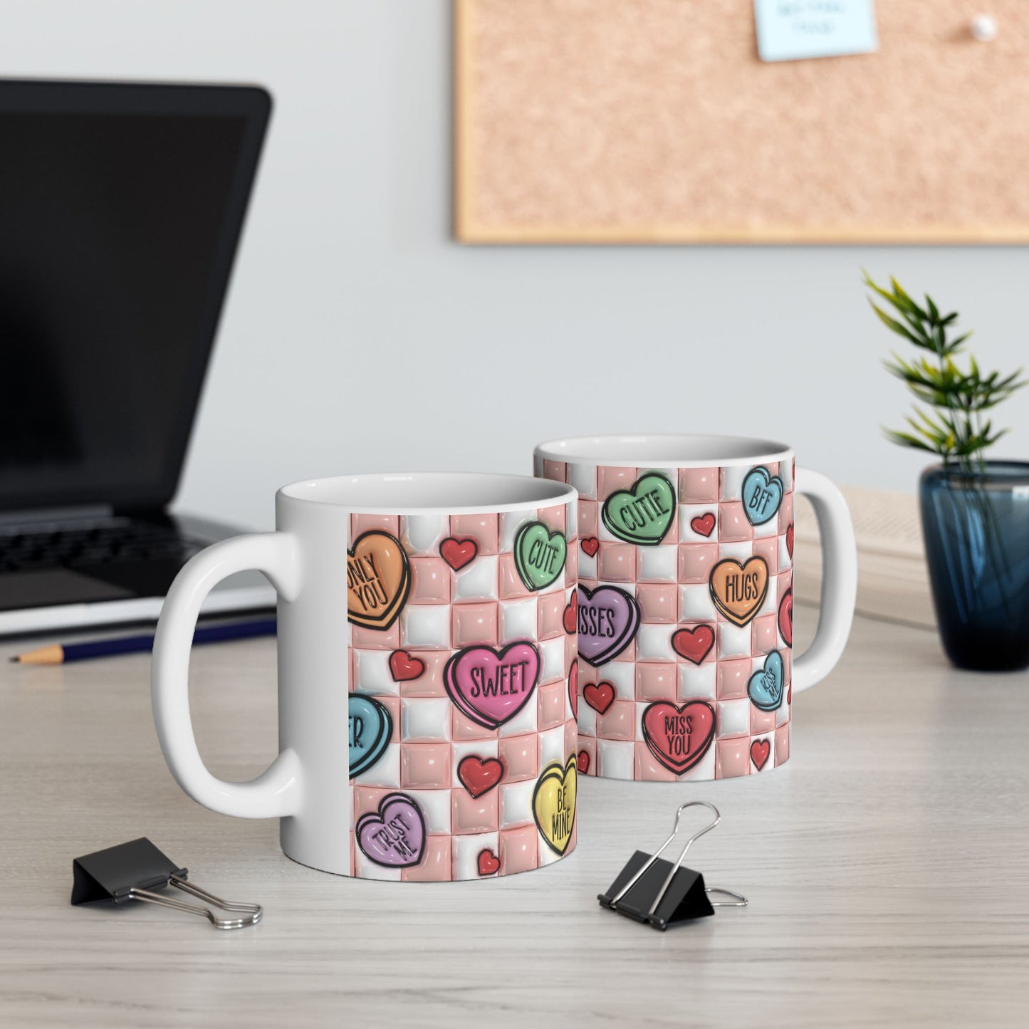 Hearts and Hugs Ceramic Mug, (11oz, 15oz)