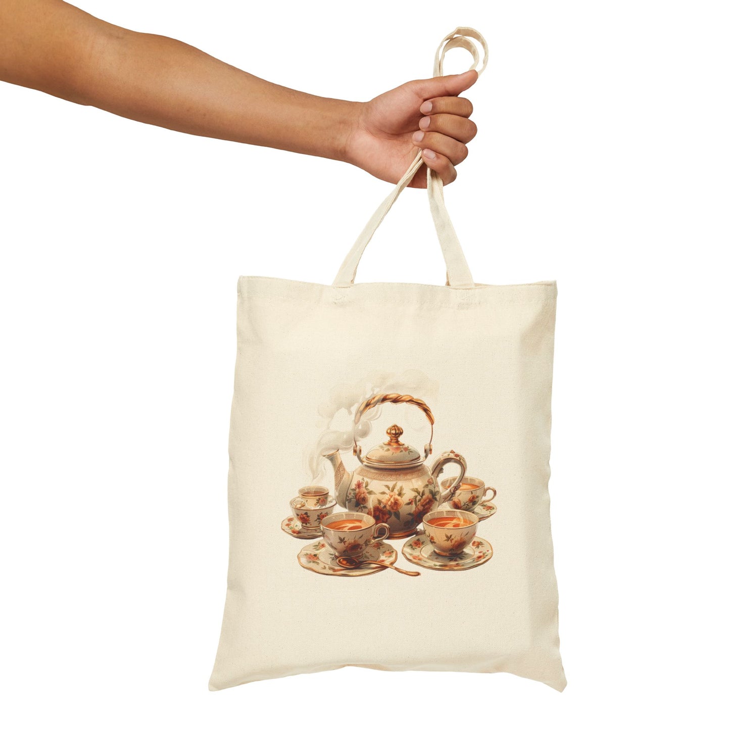 High Tea Cottagecore Cotton Canvas Tote Bag