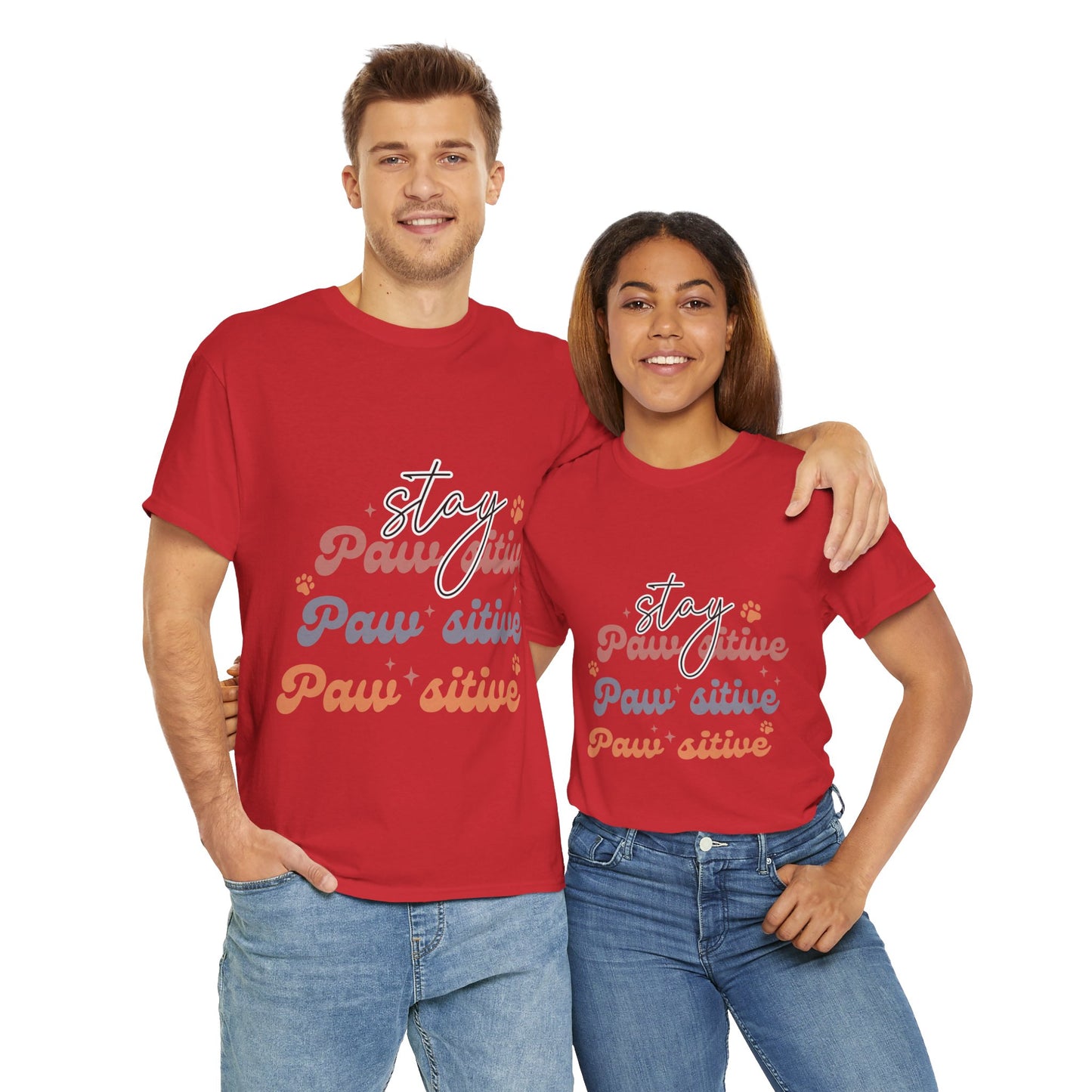 Stay Paw Sitive Unisex Heavy Cotton Tee