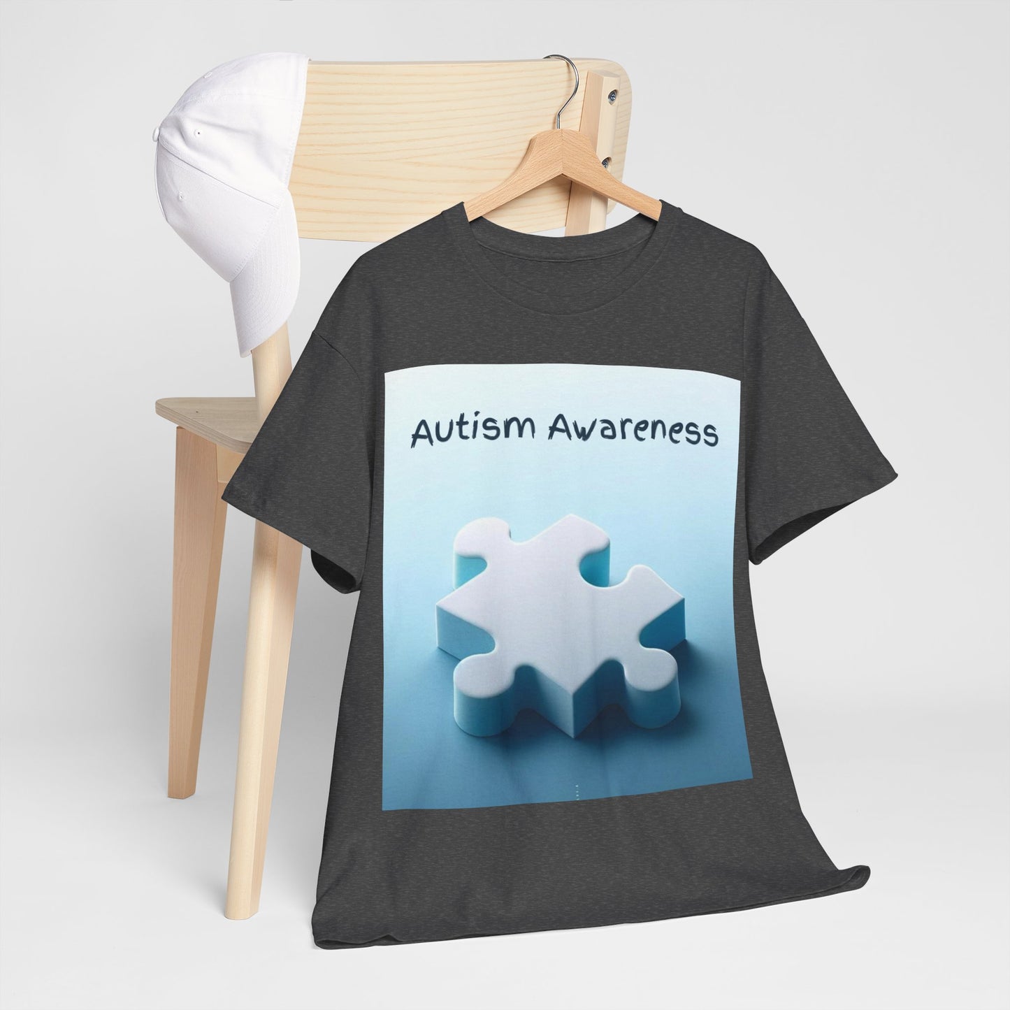 Autism Awareness Puzzle Piece Unisex Heavy Cotton Tee