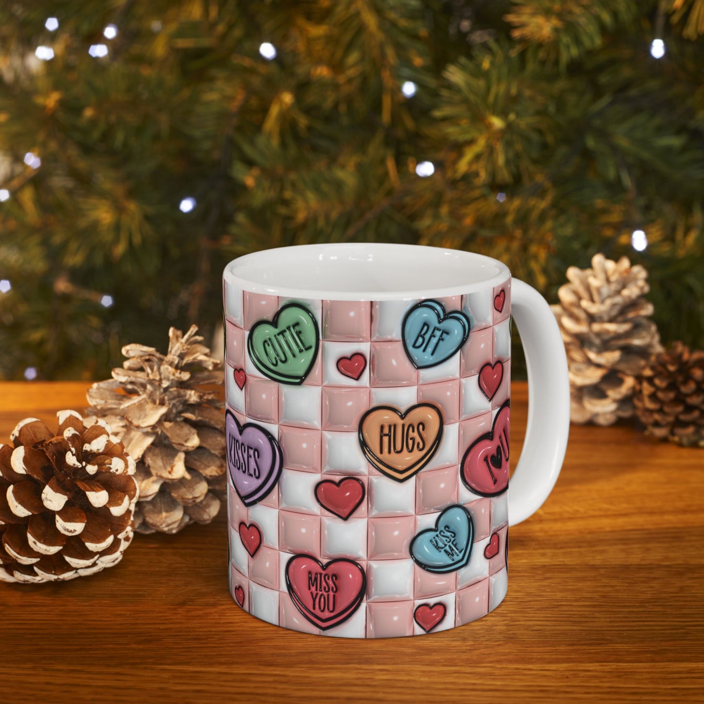 Hearts and Hugs Ceramic Mug, (11oz, 15oz)