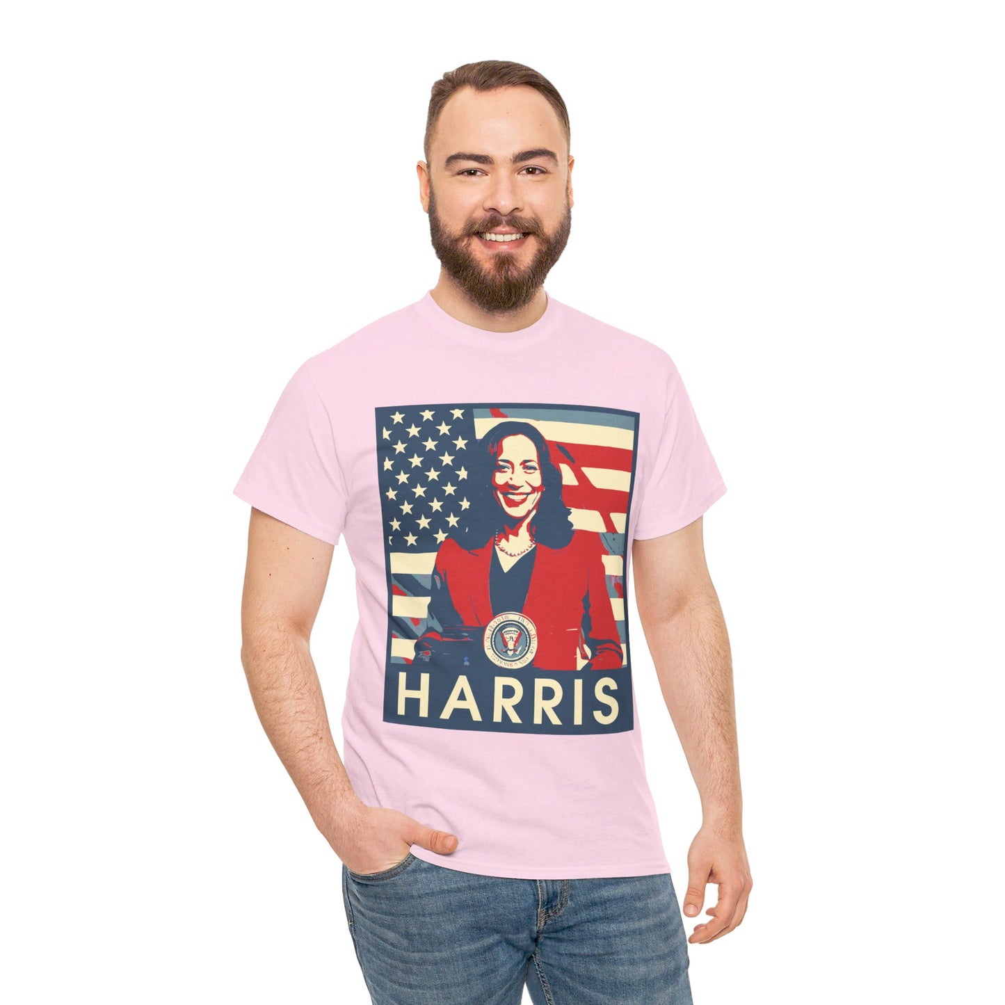 Kamala Harris American Flag Unisex Heavy Cotton Tee