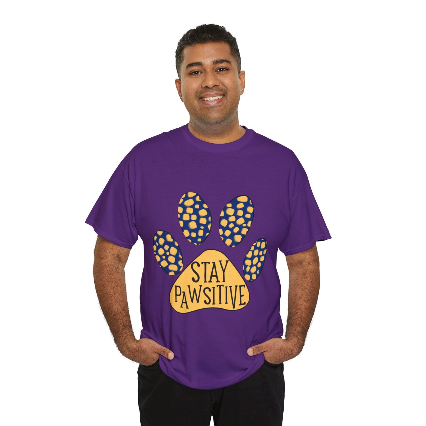 Stay Pawsitive Unisex Heavy Cotton Tee