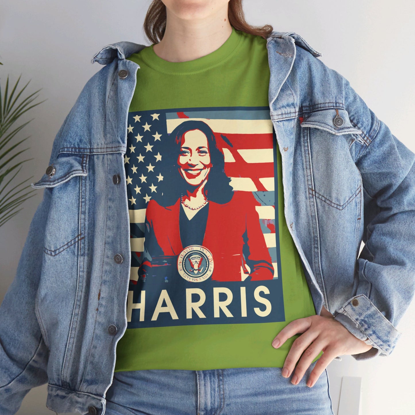 Kamala Harris American Flag Unisex Heavy Cotton Tee