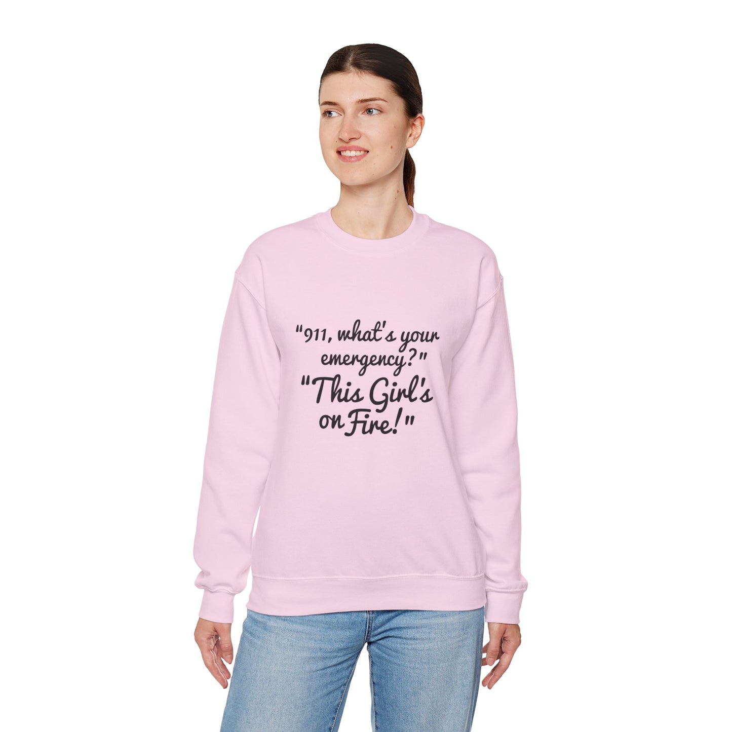 Girl On Fire Unisex Heavy Blend™ Crewneck Sweatshirt