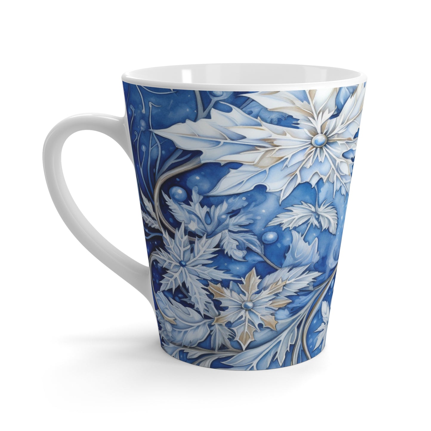 Blue Leaf Latte Mug