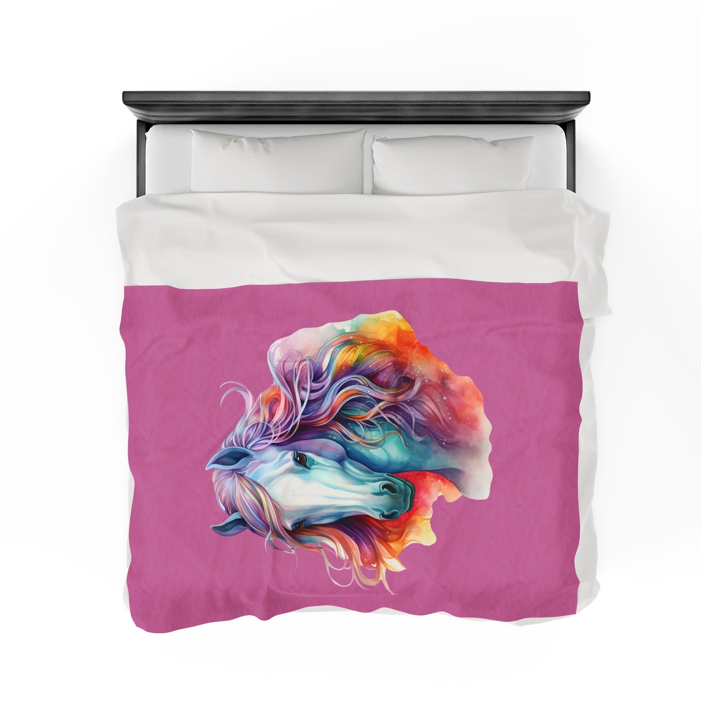 Unicorn Velveteen Plush Blanket, Ultra-Soft, Customizable, and Cozy for Home or Gifts