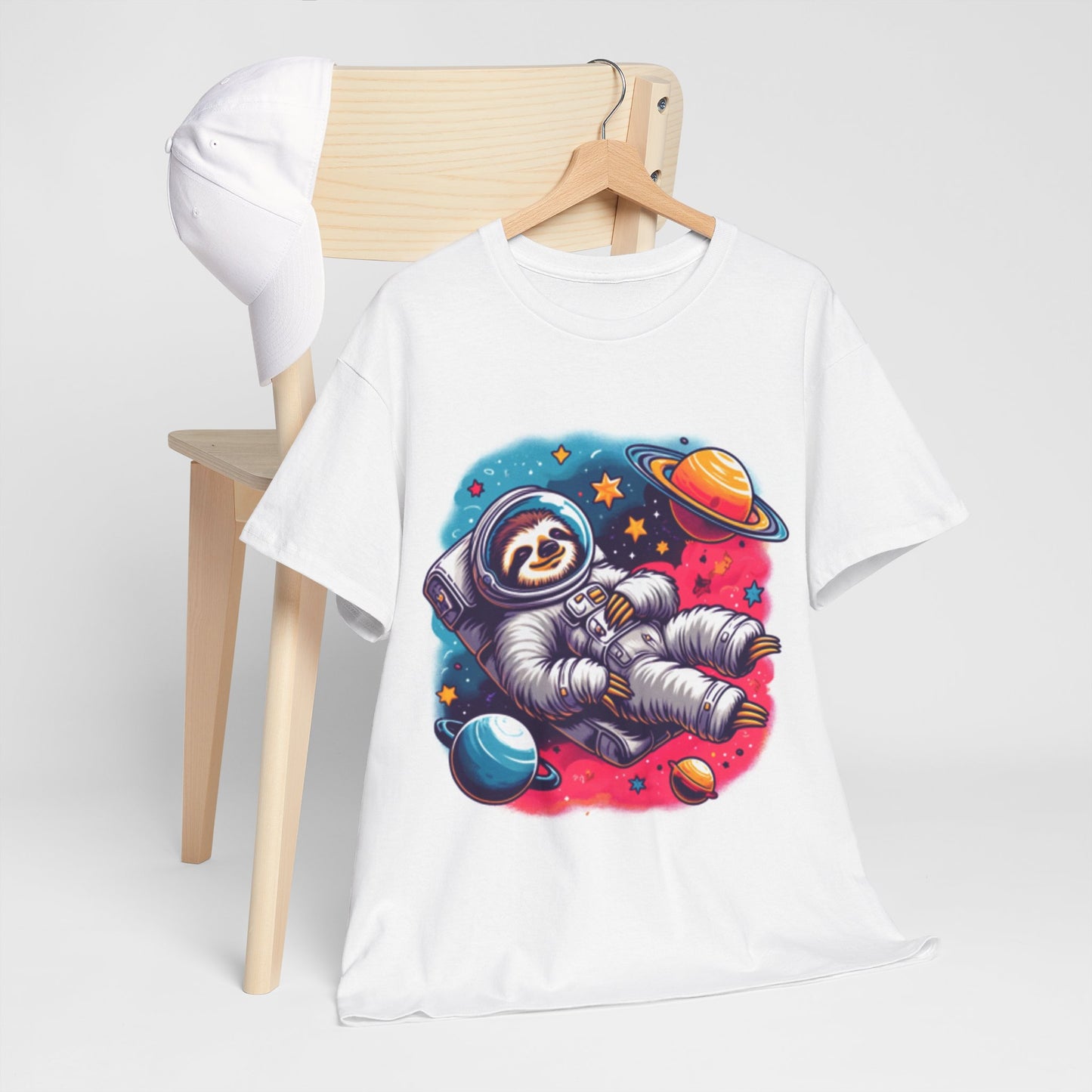 Sloth In Space Unisex Heavy Cotton Tee