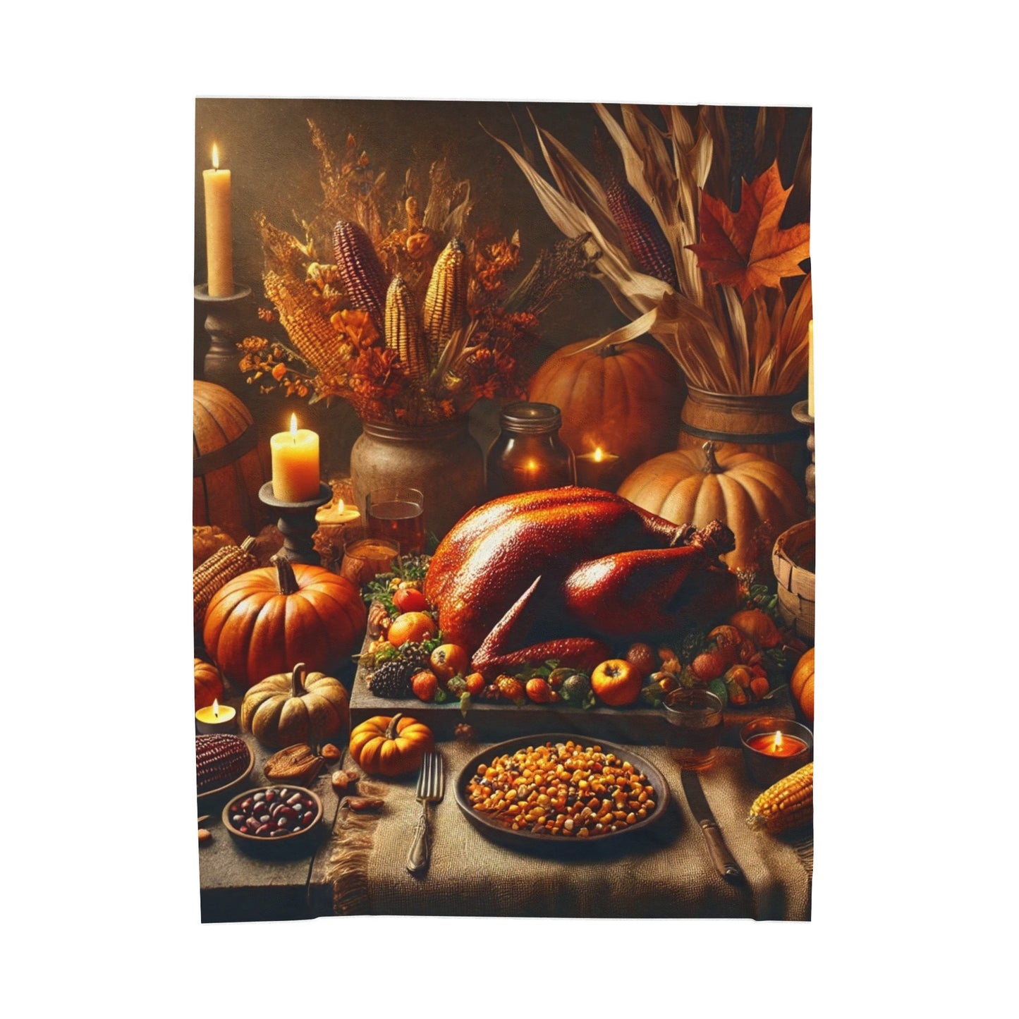 Thanksgiving Velveteen Plush Blanket