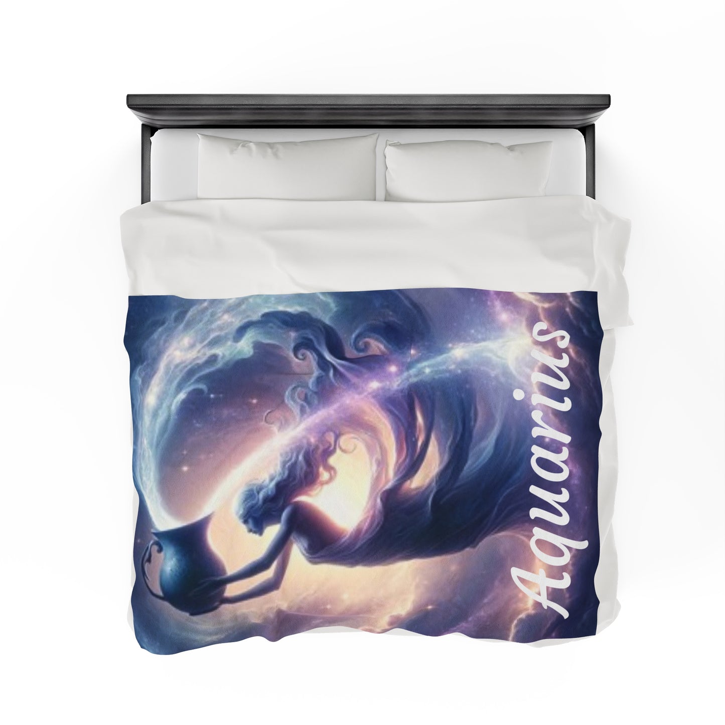 Aquarius Zodiac Sign Velveteen Plush Blanket