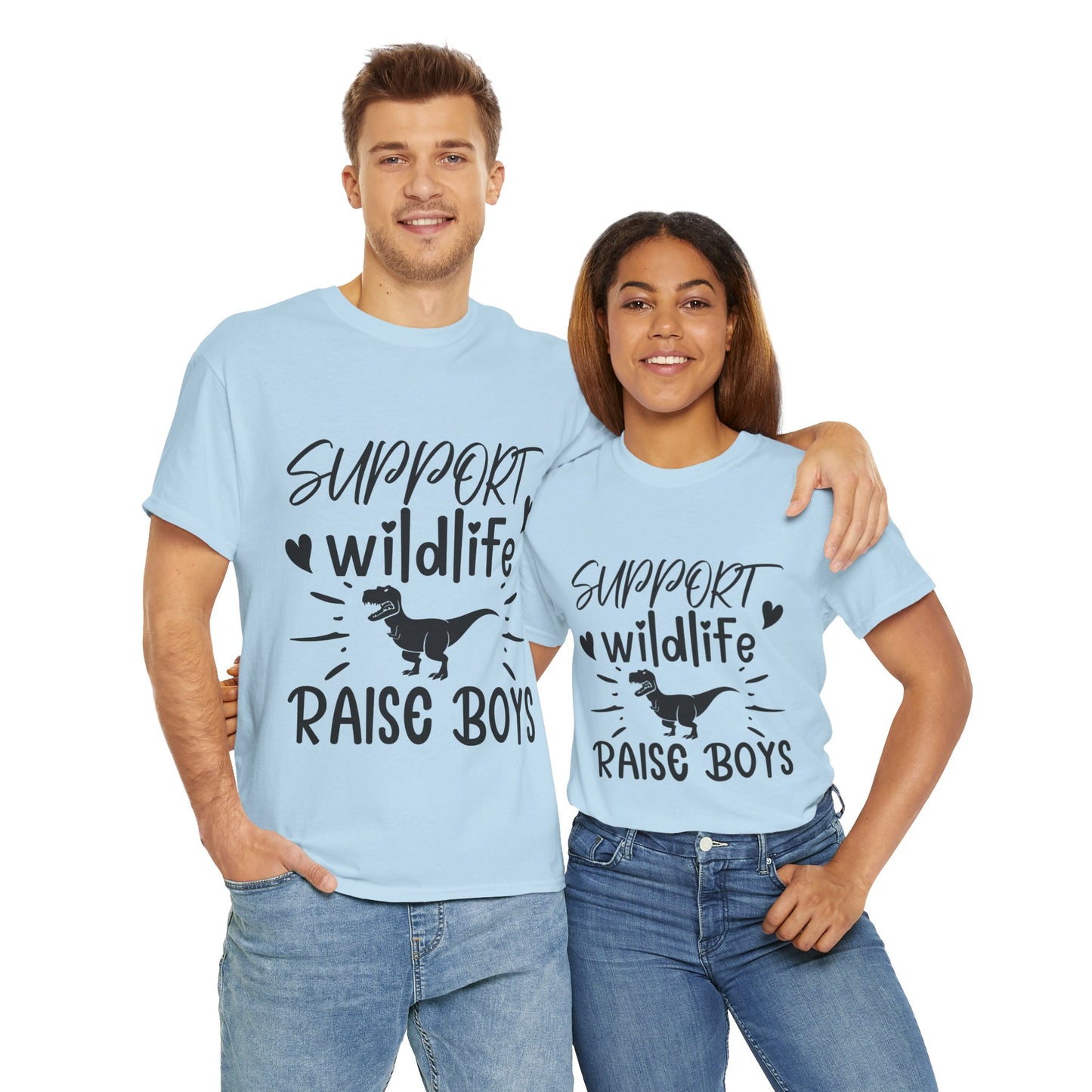 Support Wildlife Raise Boys Unisex Heavy Cotton Tee