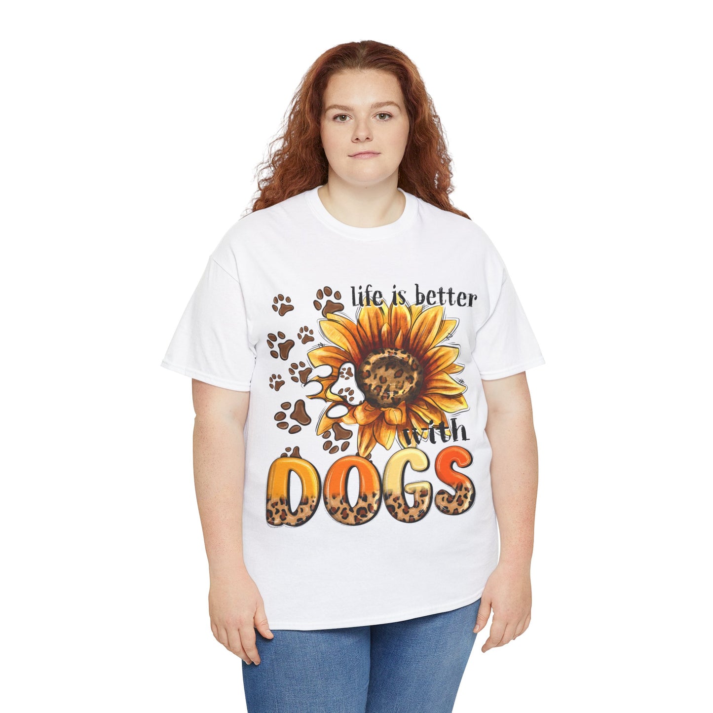 Life Is Better With Dogs Unisex Heavy Cotton Tee