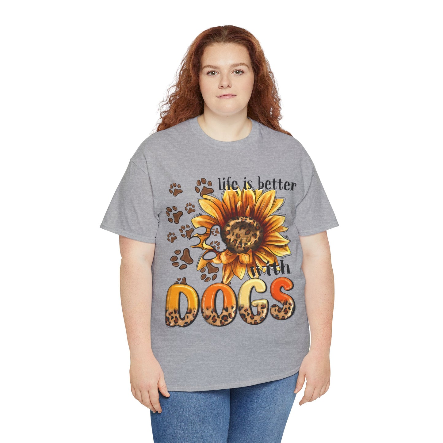 Life Is Better With Dogs Unisex Heavy Cotton Tee