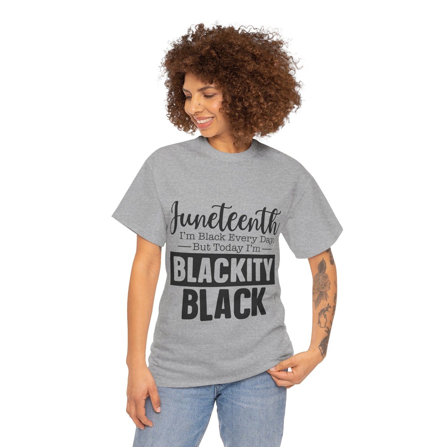 Juneteenth Black Everyday Unisex Heavy Cotton Tee