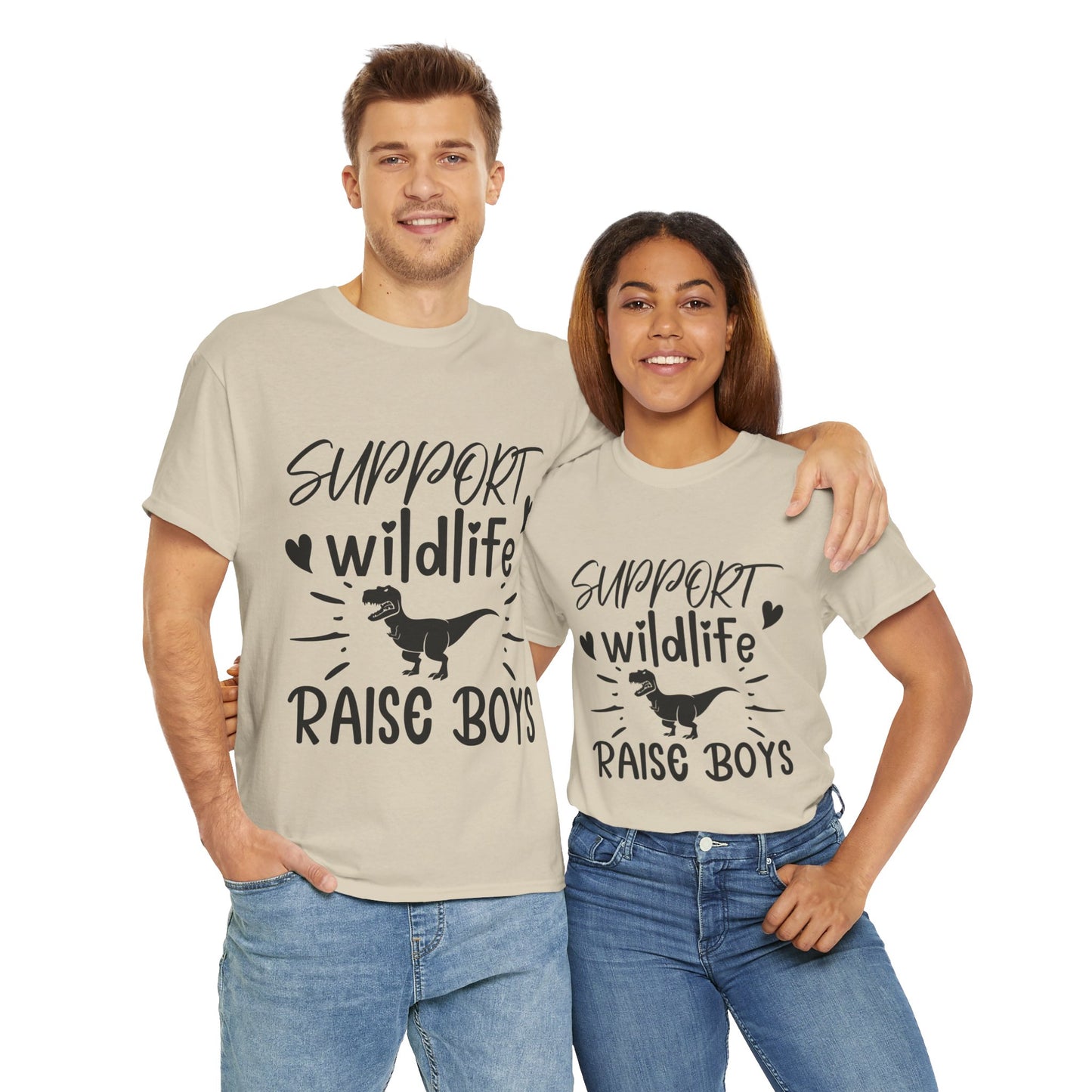 Support Wildlife Raise Boys Unisex Heavy Cotton Tee