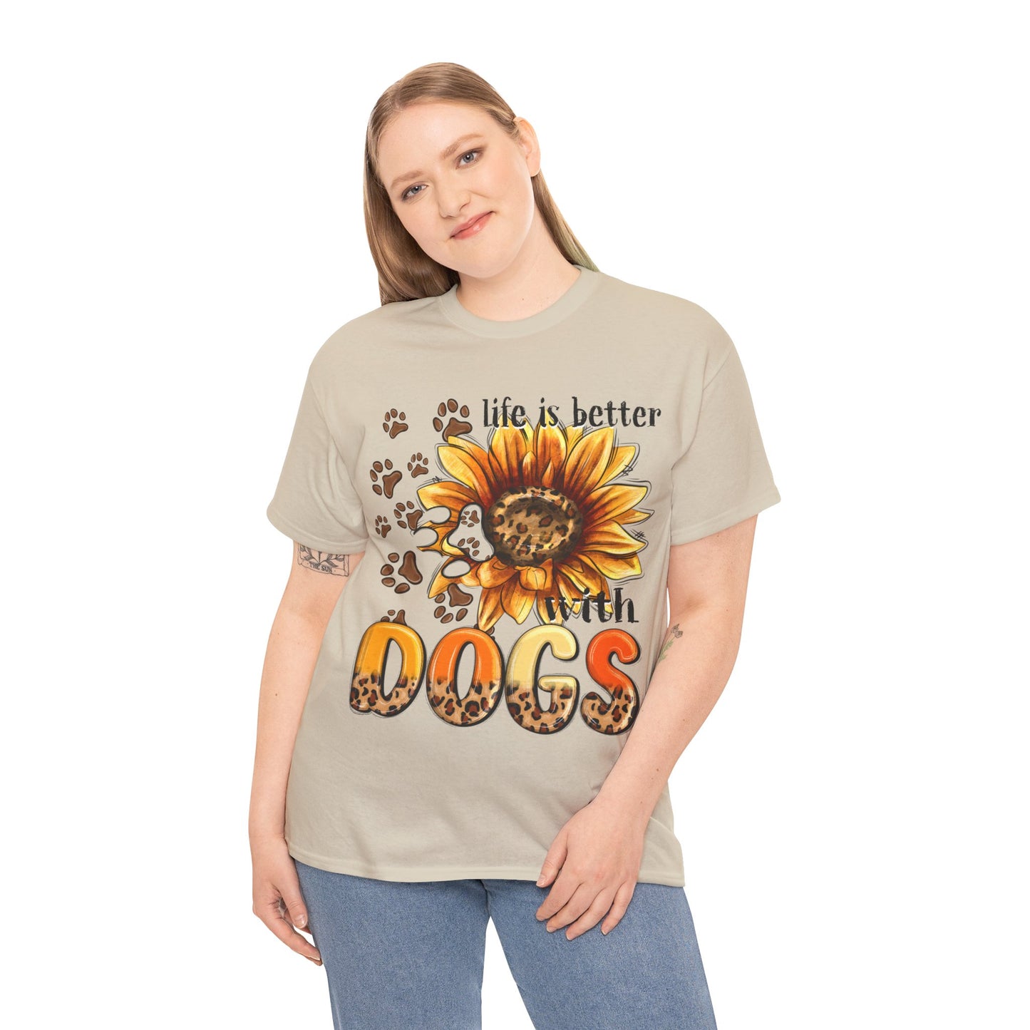 Life Is Better With Dogs Unisex Heavy Cotton Tee