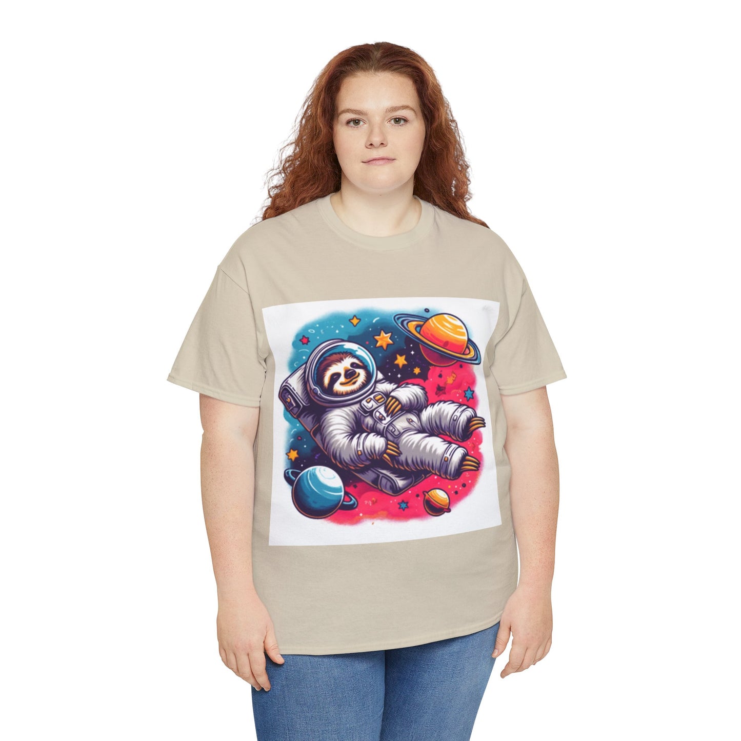 Sloth In Space Unisex Heavy Cotton Tee