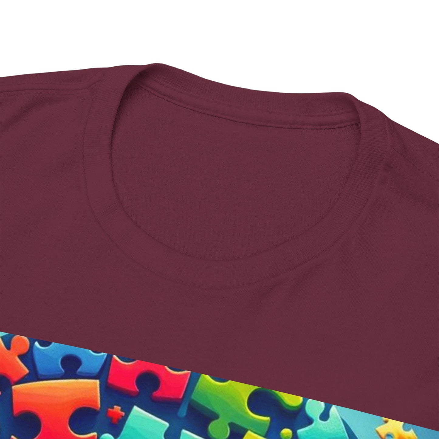 Puzzle Circle Autism Awareness Unisex Heavy Cotton Tee