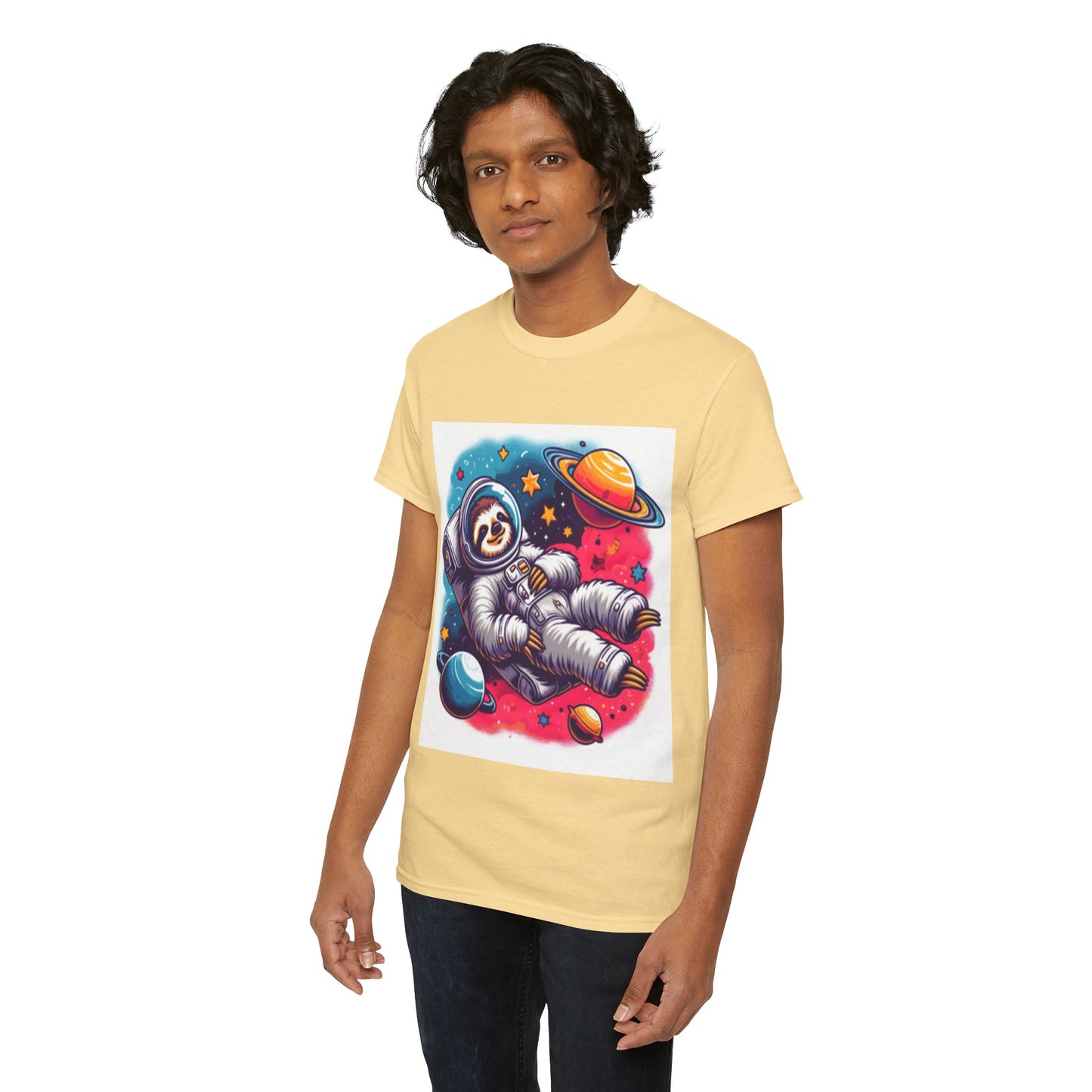 Sloth In Space Unisex Heavy Cotton Tee