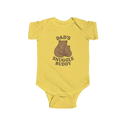 Dad's Snuggle Buddy Infant Bodysuit, Cute Baby Gift, New Parent Apparel, Baby Shower Present, Cozy Family Wear, Infant Outfit