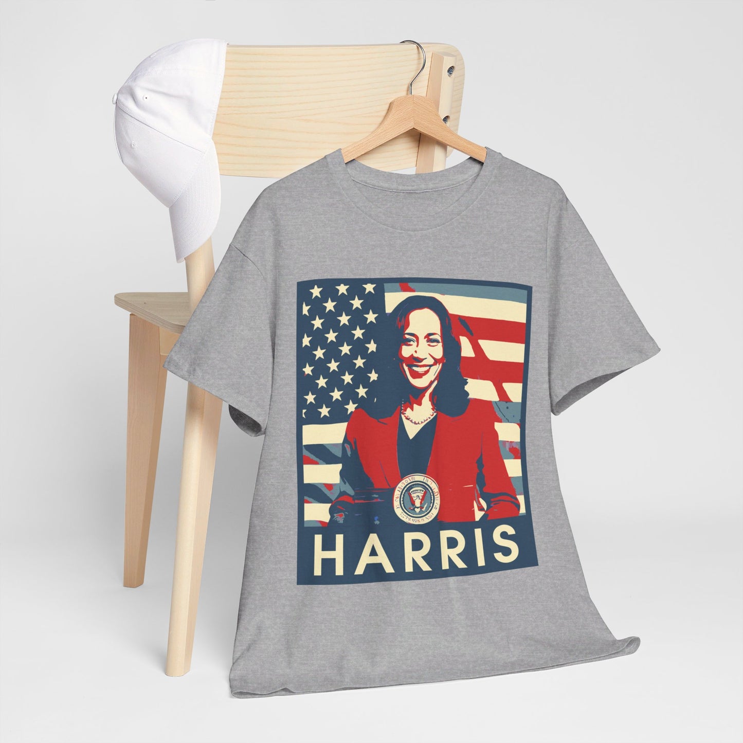 Kamala Harris American Flag Unisex Heavy Cotton Tee