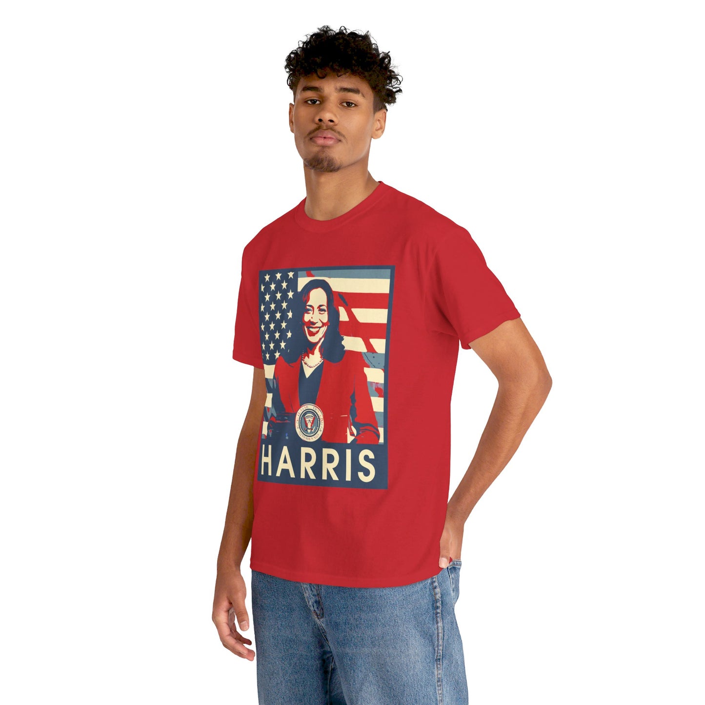 Kamala Harris American Flag Unisex Heavy Cotton Tee