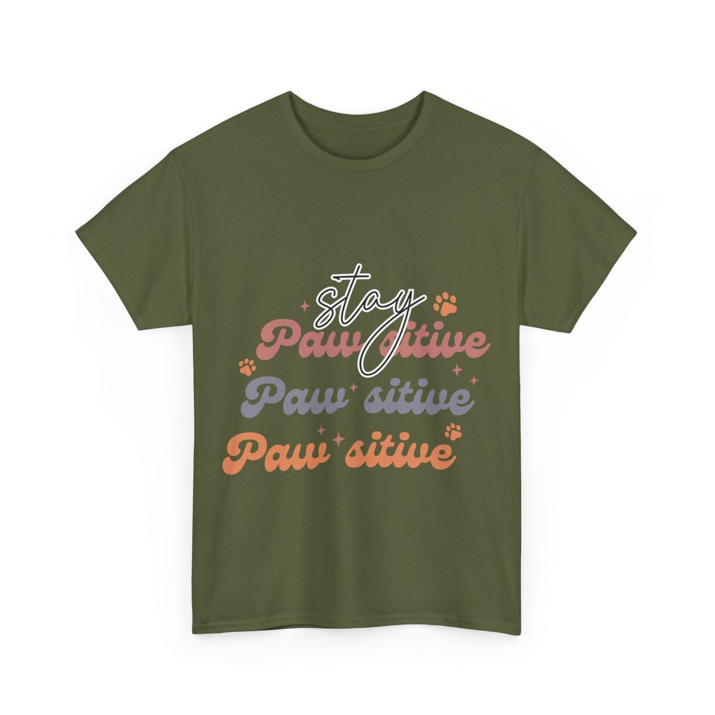 Stay Paw Sitive Unisex Heavy Cotton Tee