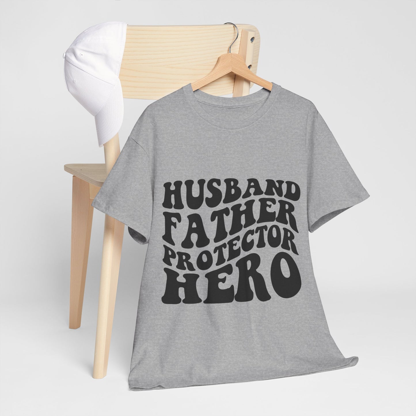 Husband Father Protector Hero Unisex Heavy Cotton Tee