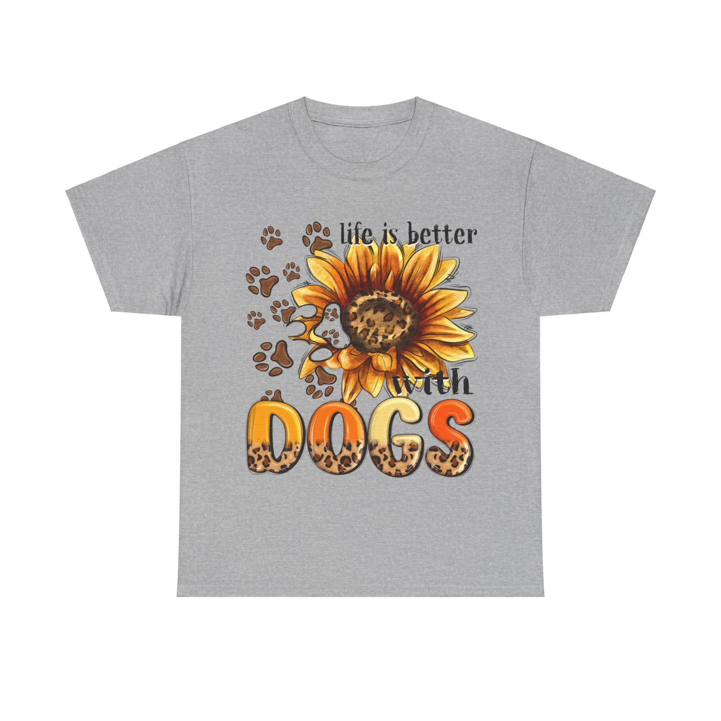 Life Is Better With Dogs Unisex Heavy Cotton Tee