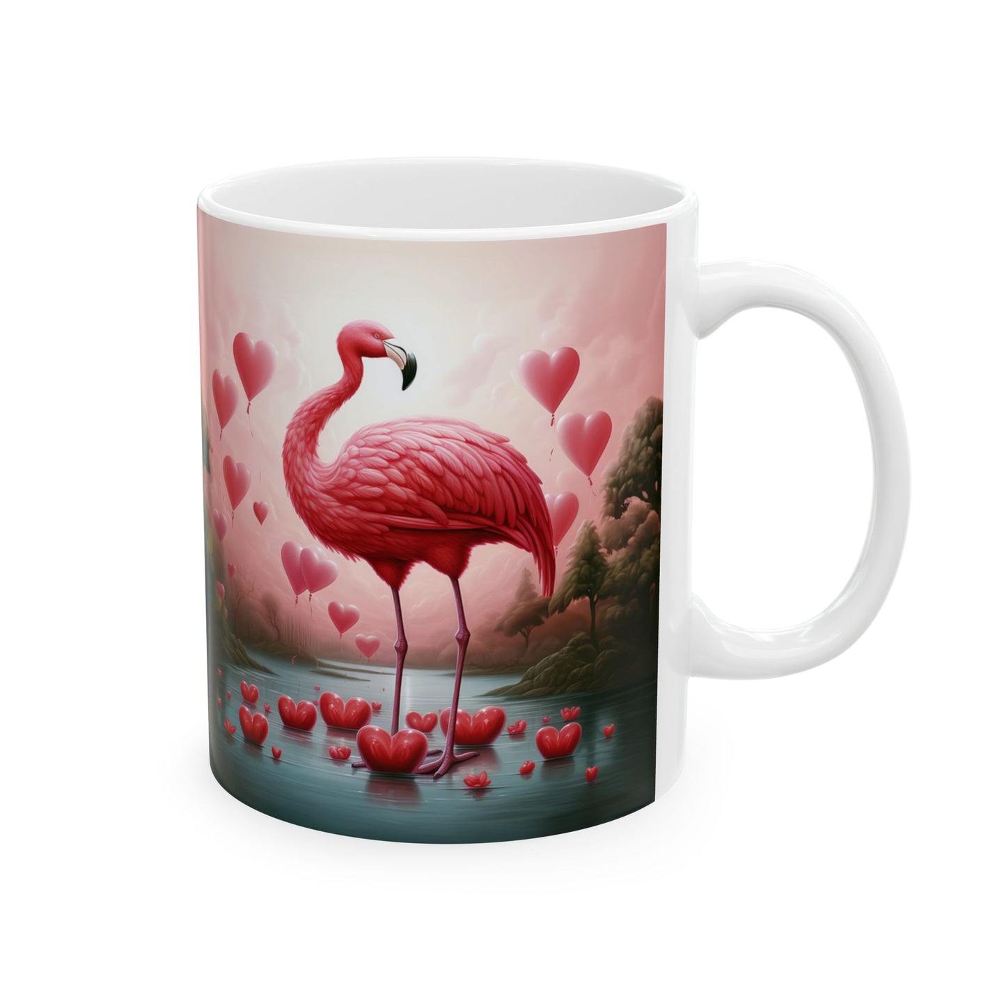 Flamingo Love Ceramic Mug, (11oz, 15oz)