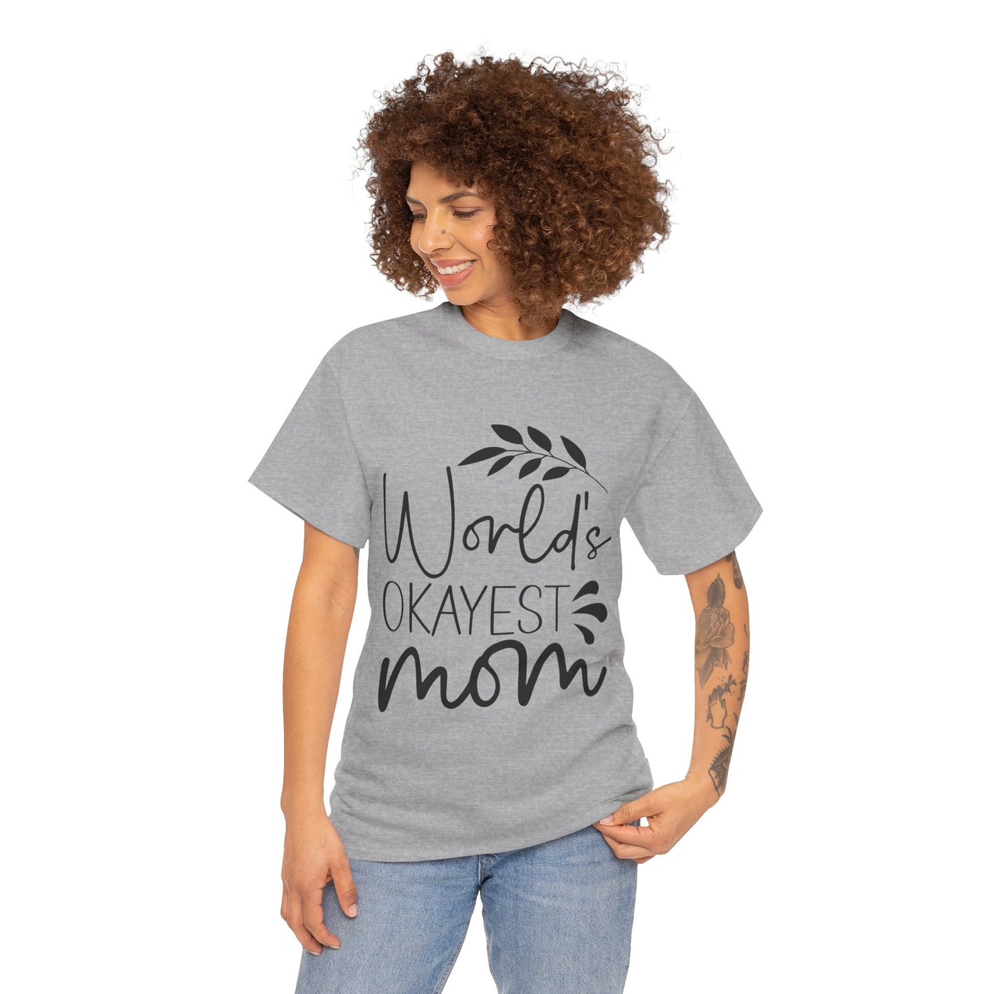 World's Okayest Mom Unisex Heavy Cotton Tee