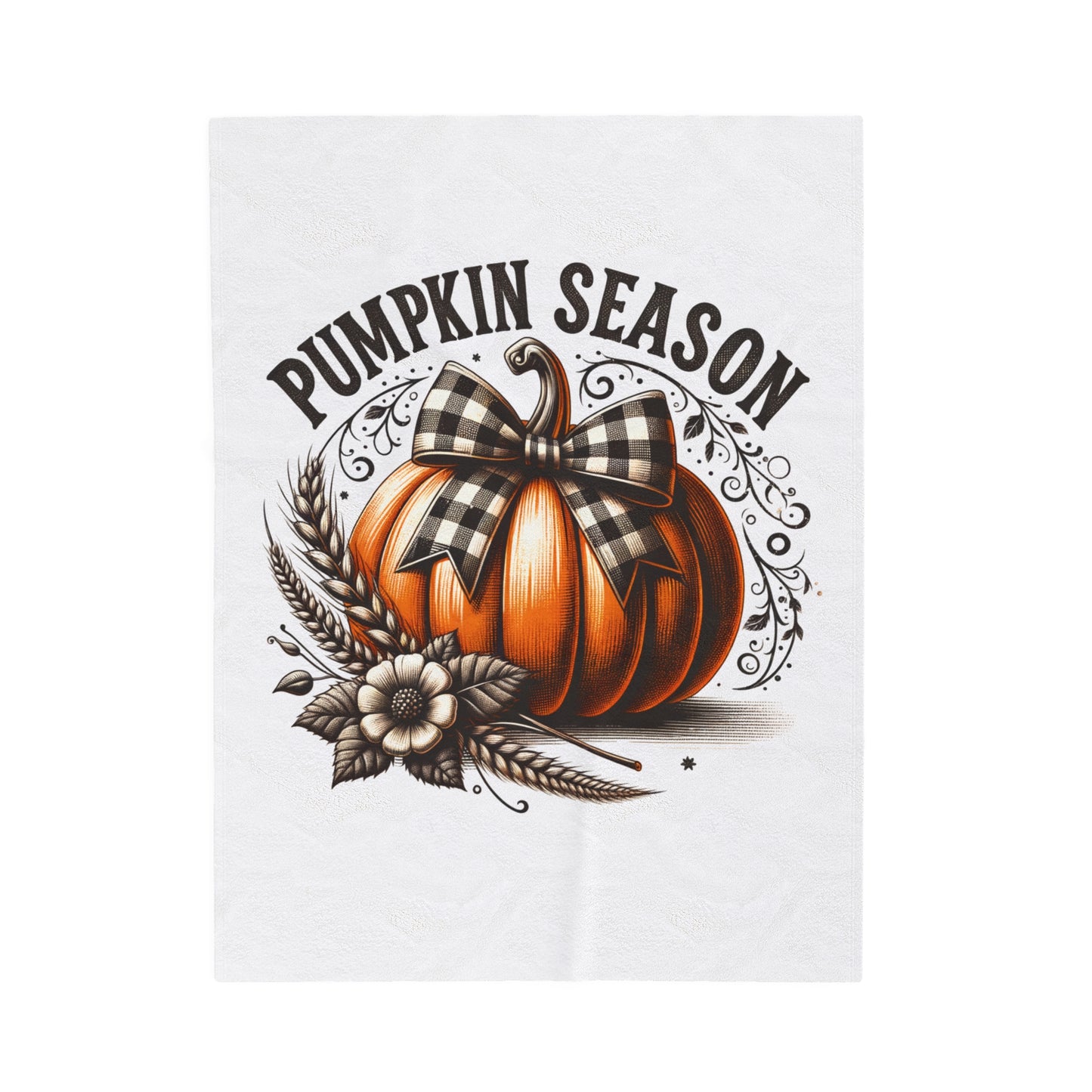 Pumpkin Season Velveteen Plush Blanket