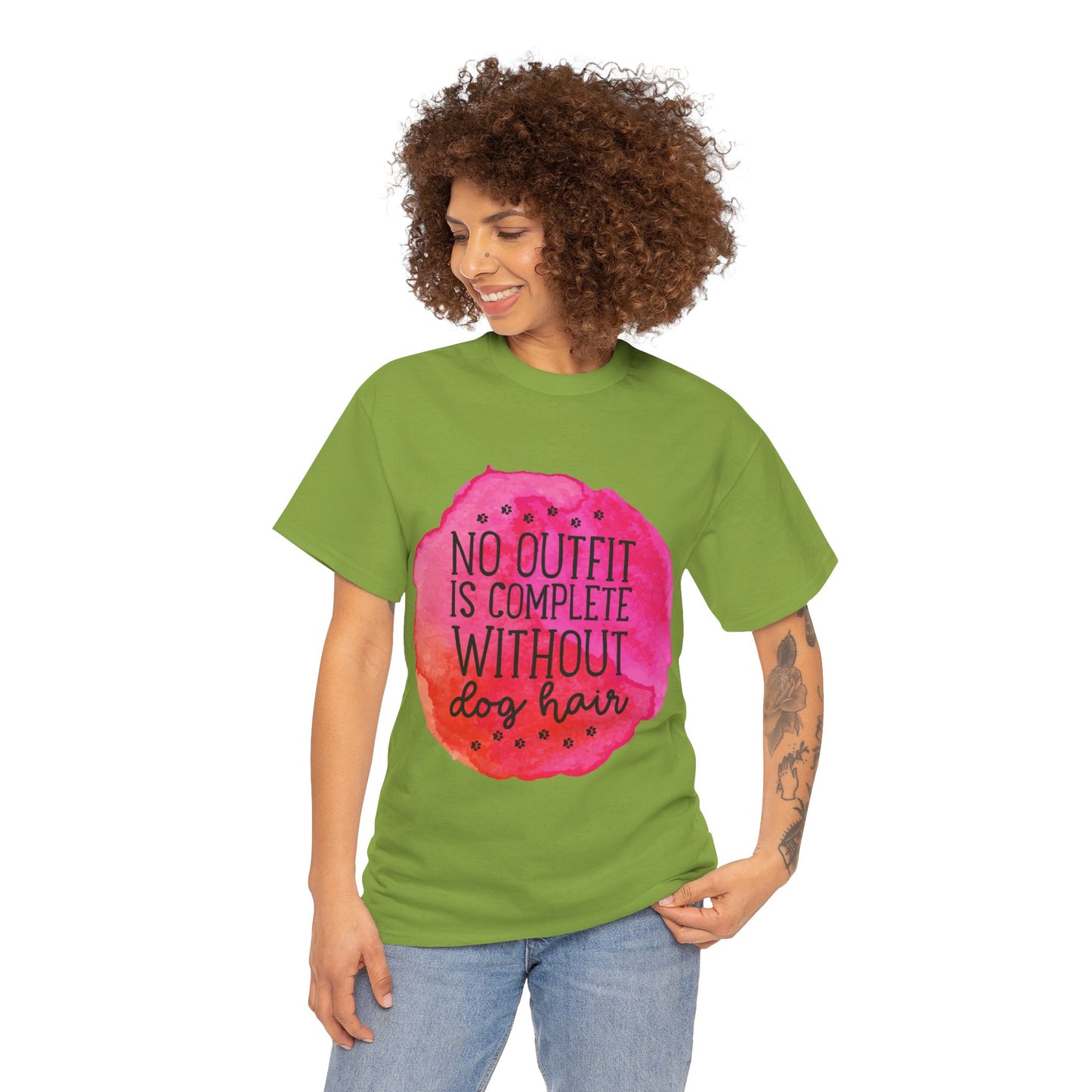 No Outfit Is Complete Without Dog Hair Unisex Heavy Cotton Tee