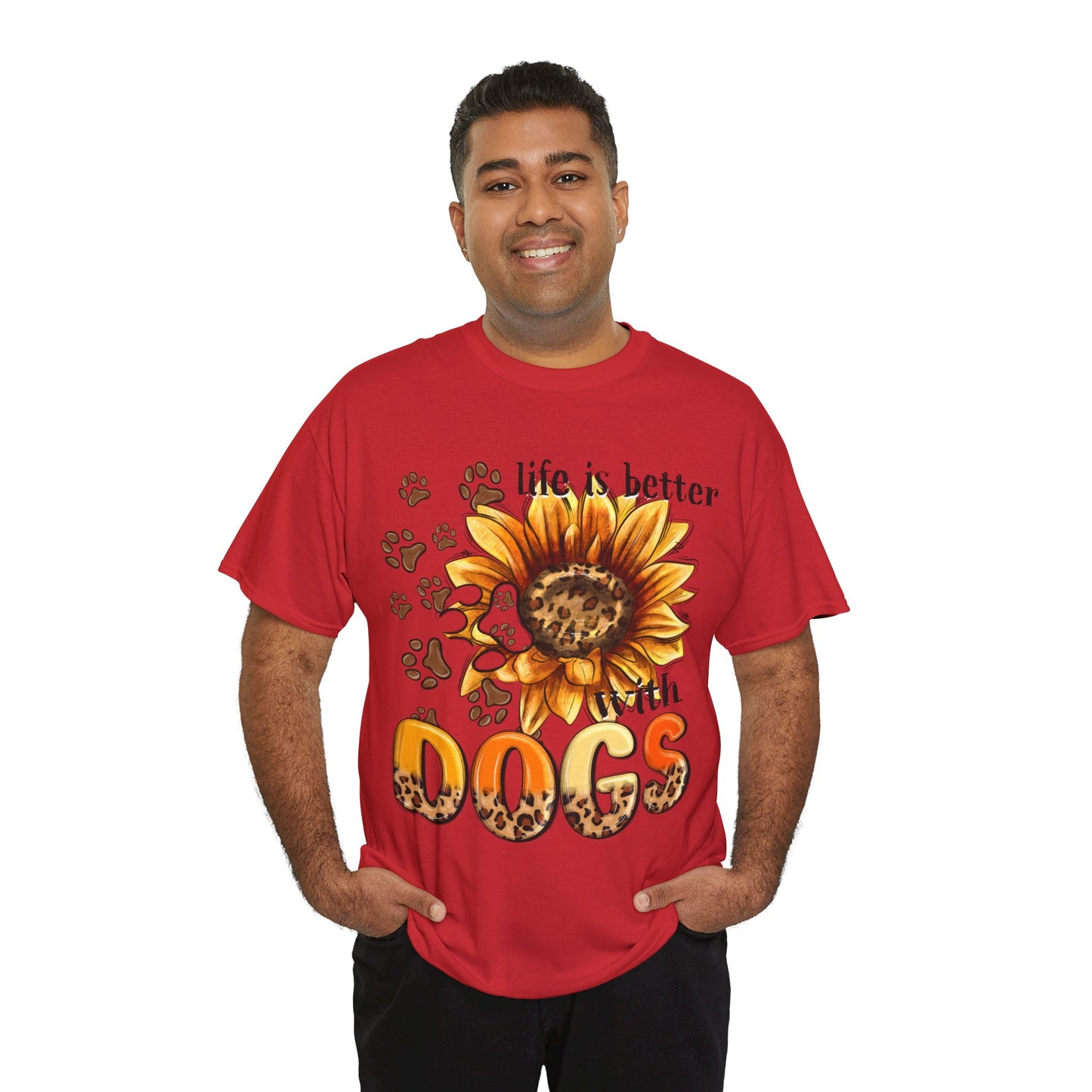 Life Is Better With Dogs Unisex Heavy Cotton Tee