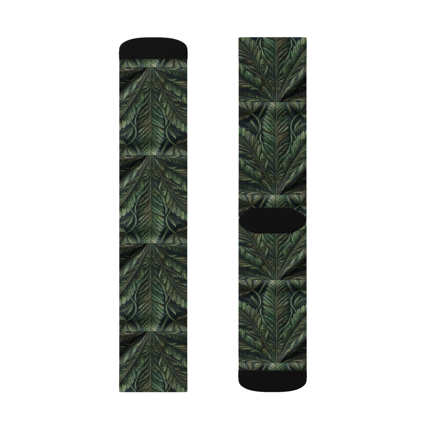 Green Leaf Sublimation Socks