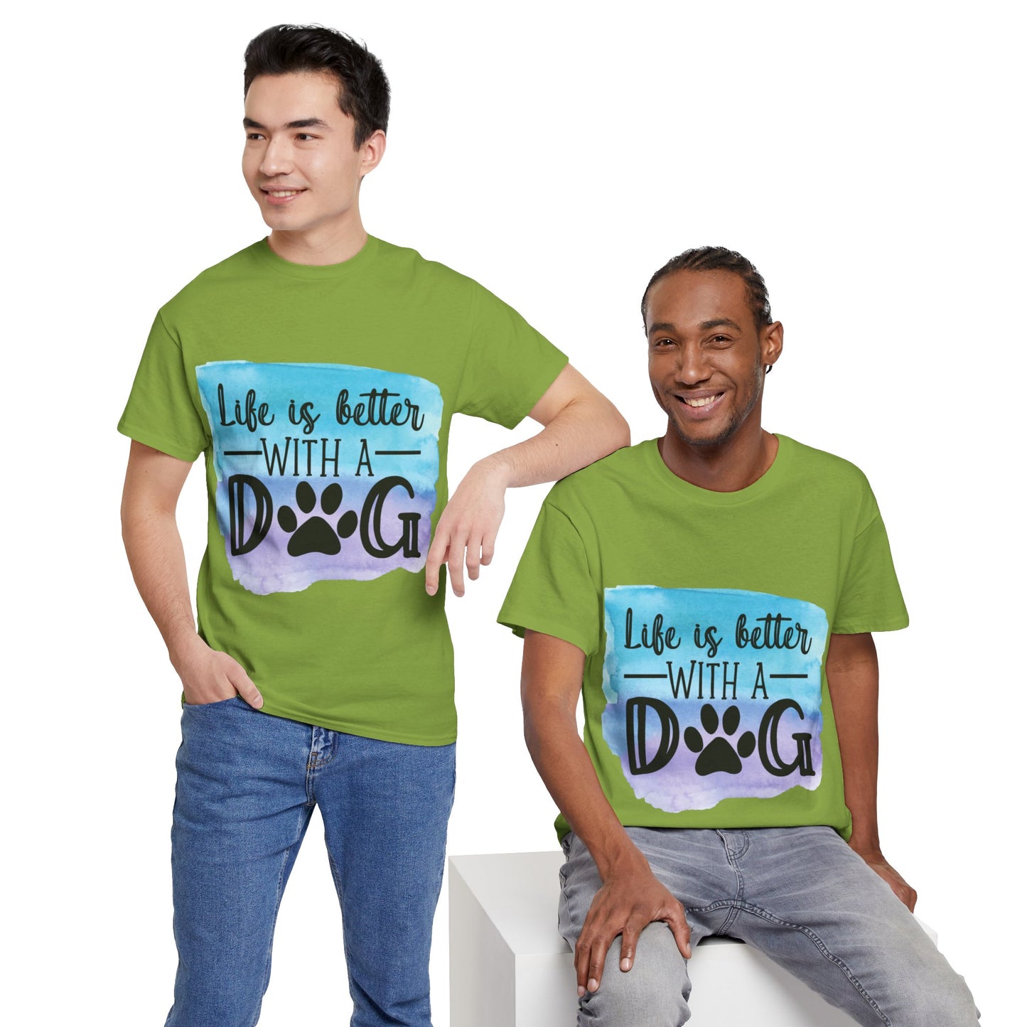 Life Is Better With A Dog Unisex Heavy Cotton Tee