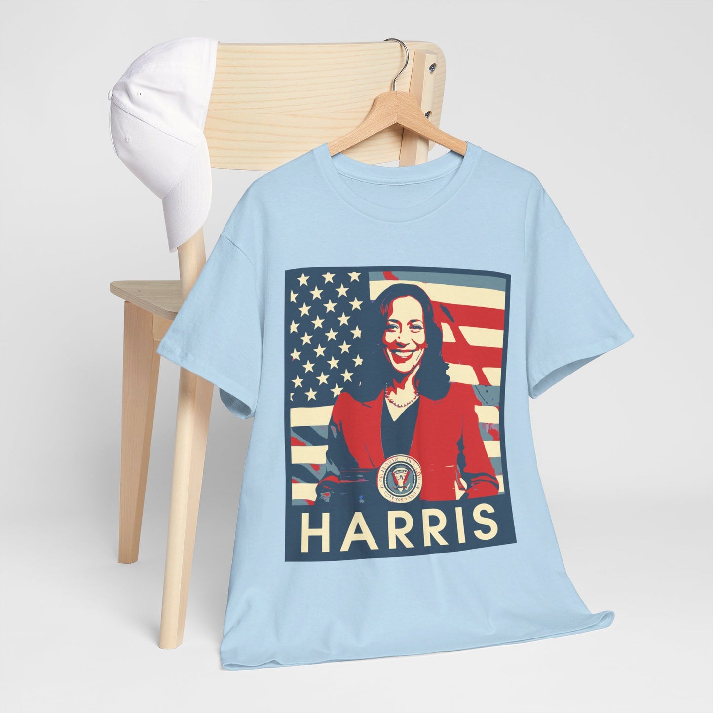 Kamala Harris American Flag Unisex Heavy Cotton Tee